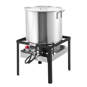 VEVOR 60 Qt Seafood Boiling Kit with Strainer, Outdoor Seafood Boil Pot and Basket, Cooking Set for Crab Crawfish Lobster Boiling